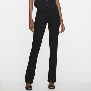 New Zara black mid-rise bootcut jeans size 0